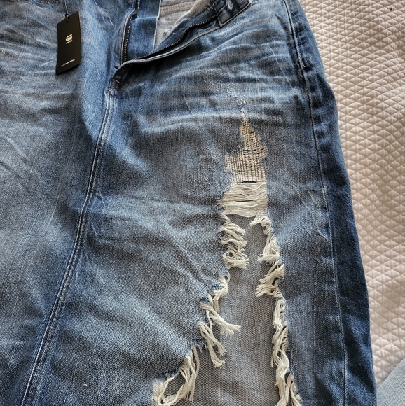 G Star 3301 A-LINE MIDI RIPPED - Picture 4 of 4